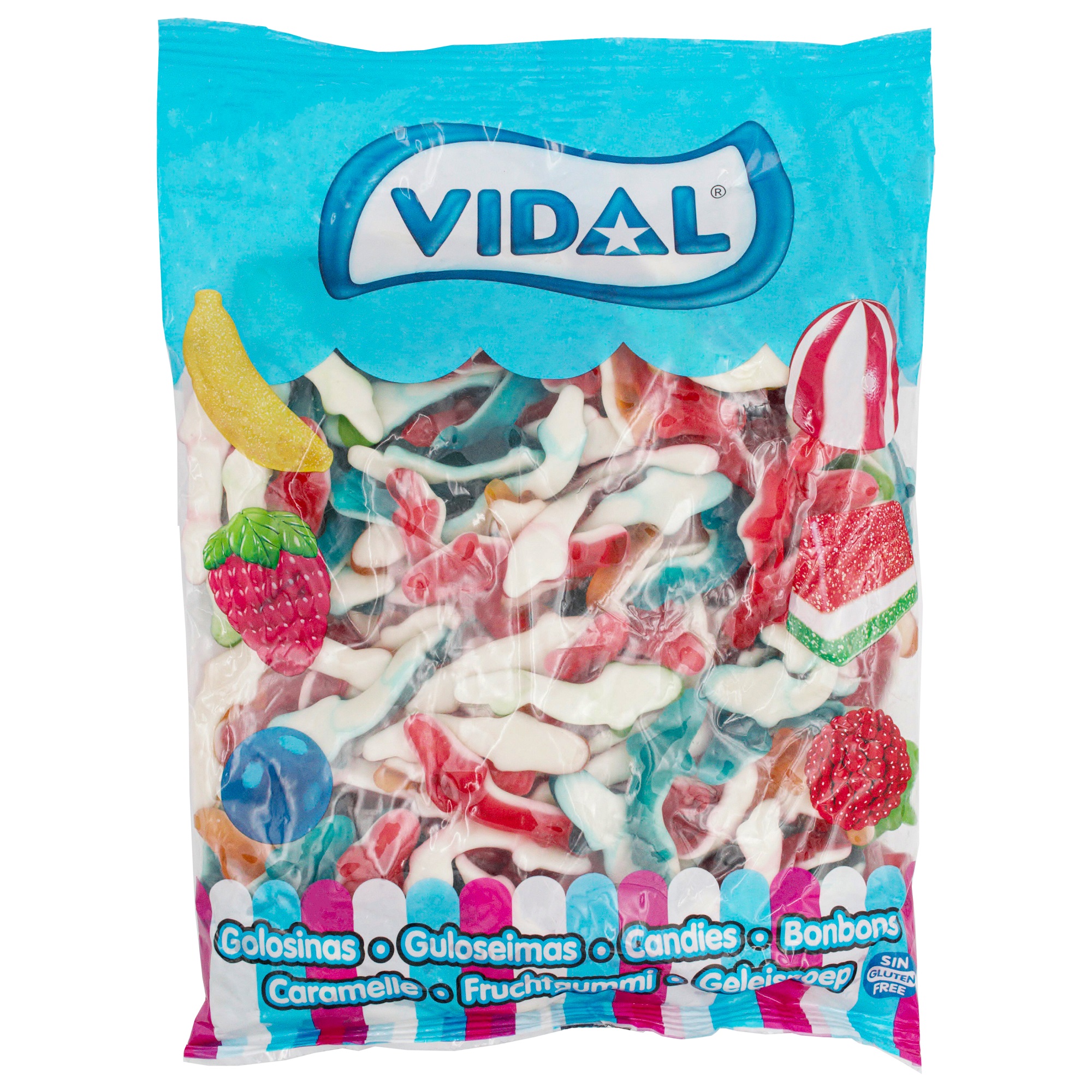 Мармелад жевательный Vidal для детей и взрослых Акулы 1кг - фото 1