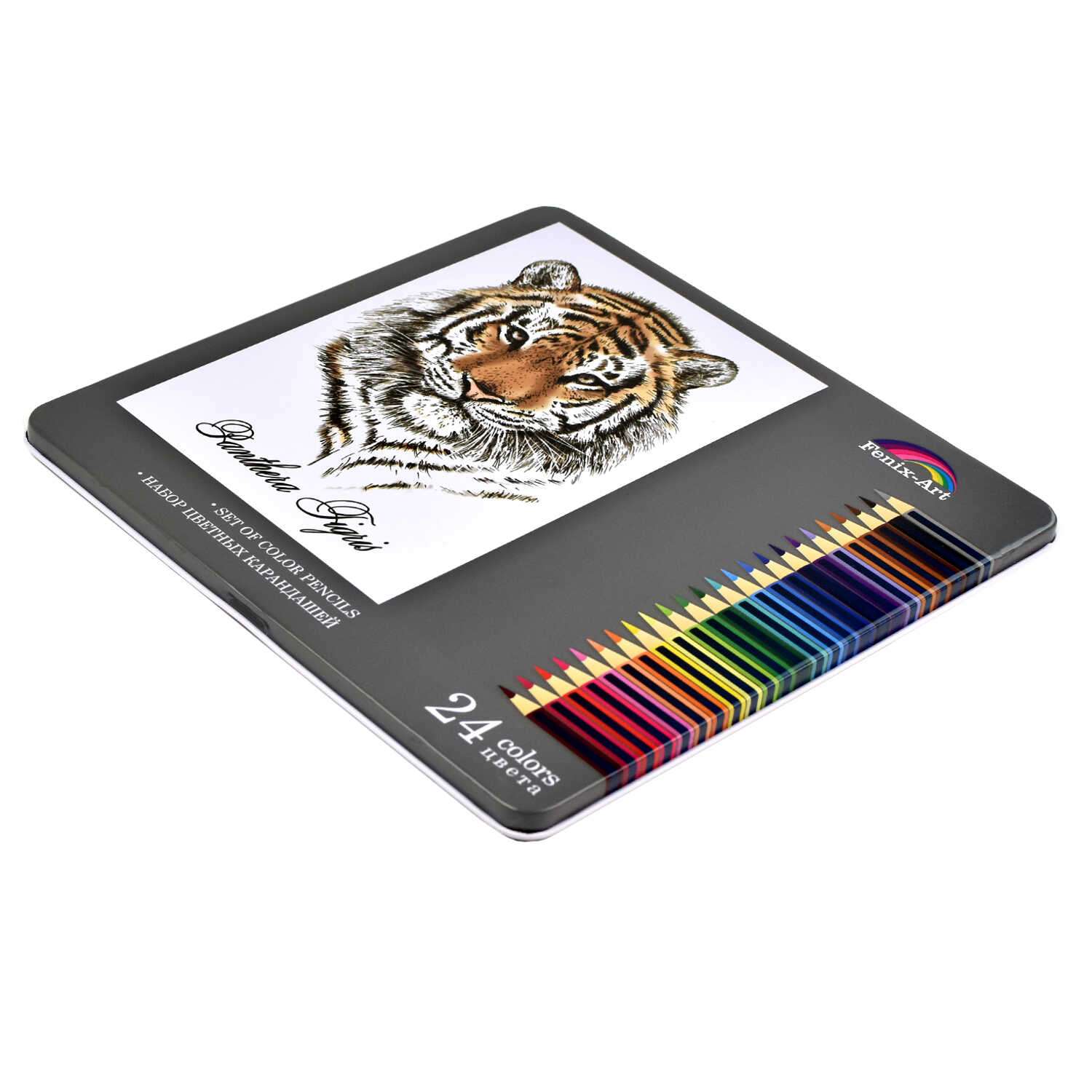 Цветные карандаши ФЕНИКС+ Тигр 24 цвета - фото 2