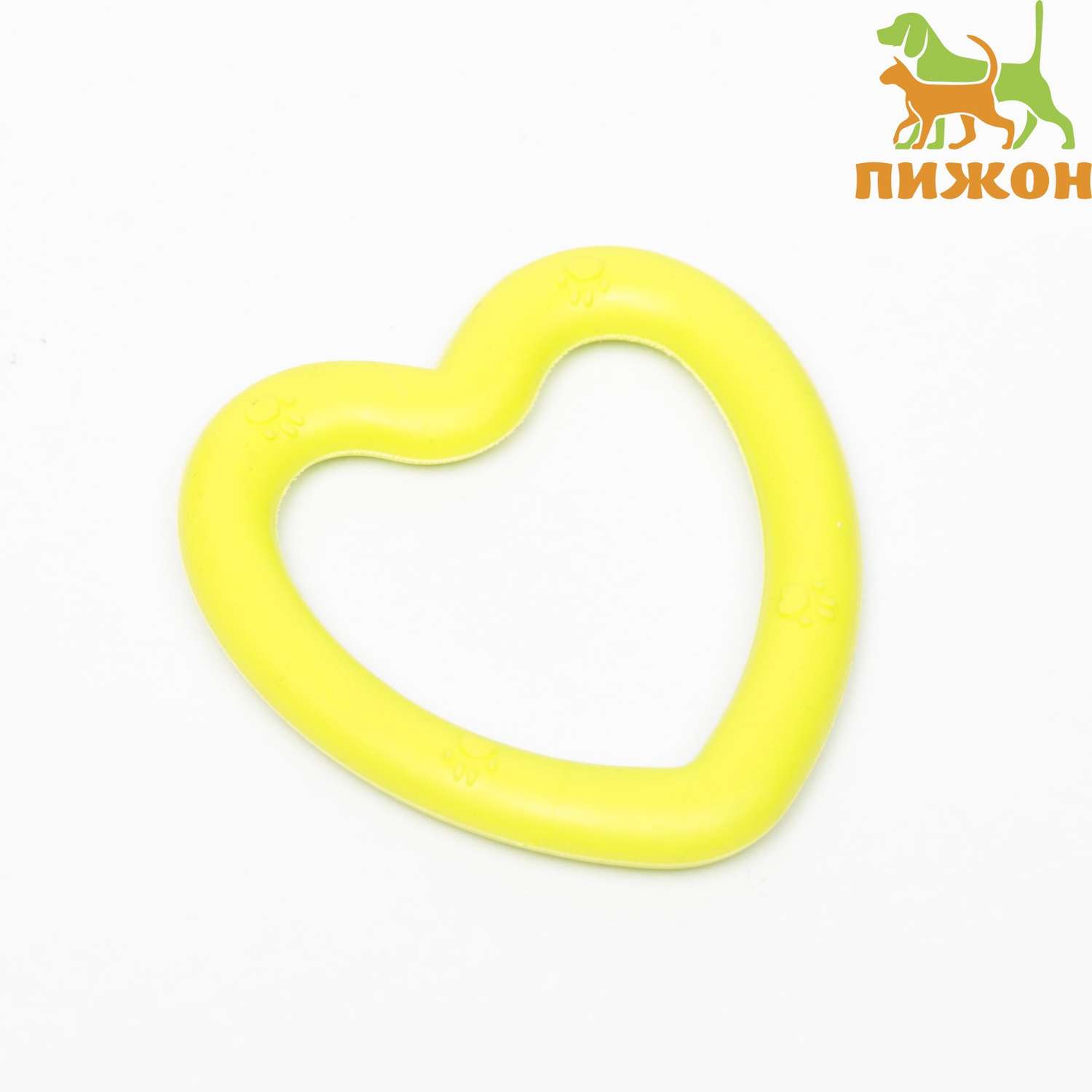 Игрушка Пижон жевательная «Сердце» TPR 8х7.5 см жёлтая - фото 1