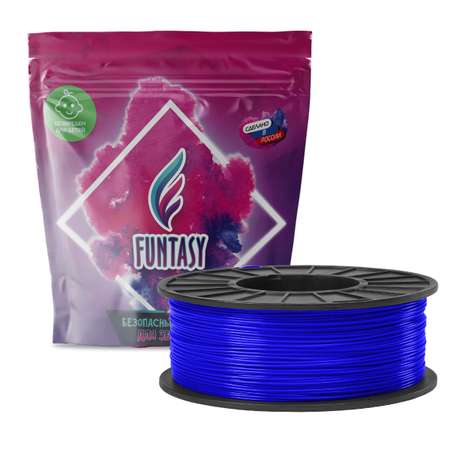 Пластик в катушке Funtasy PETG 1.75 мм 1 кг цвет синий