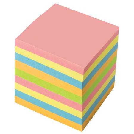 Блок бумажный Brauberg для записей и заметок проклеенный куб 9х9х9 см цветной