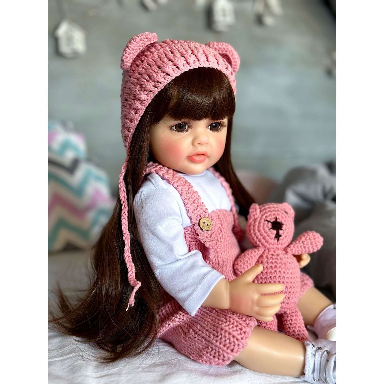 Кукла Реборн Soul Sister виниловая пупс для девочек с набором аксессуаров 57 см 156092159 - фото 6
