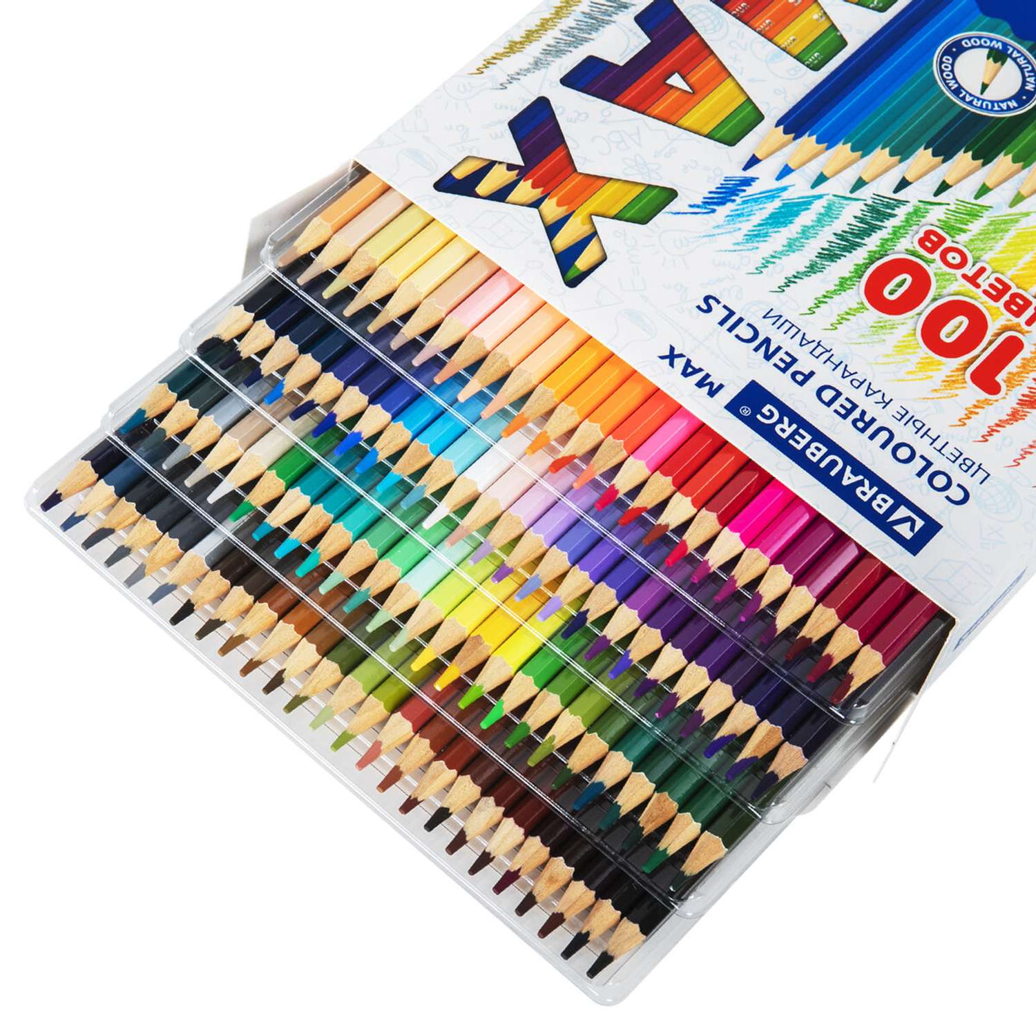 Карандаши цветные Brauberg деревянные для рисования мягкие яркие 100 цветов - фото 6