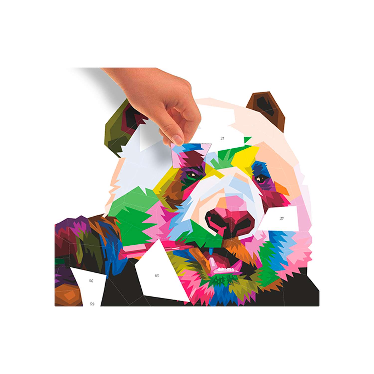 Набор для творчества VEROL Панда рисуем наклейками по номерам - фото 1