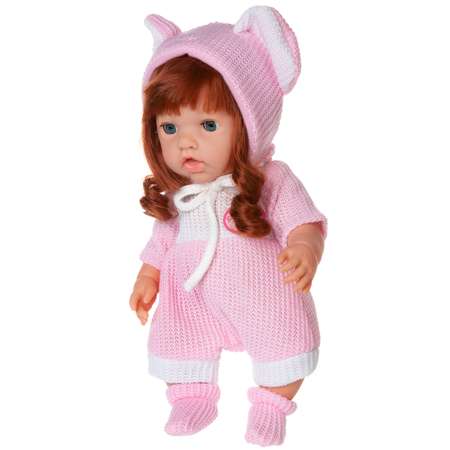 Кукла-пупс ABTOYS Baby Ardana в розовом комбинезончике в наборе с аксессуарами в коробке 30см