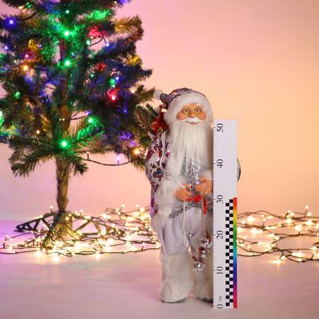 Фигура декоративная BABY STYLE Дед Мороз костюм с сердечками с 2х сторонними пайетками 60 см