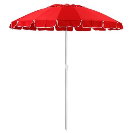 Зонт пляжный BABY STYLE большой с клапаном и наклоном 2.2 м красный Премиум Oxford