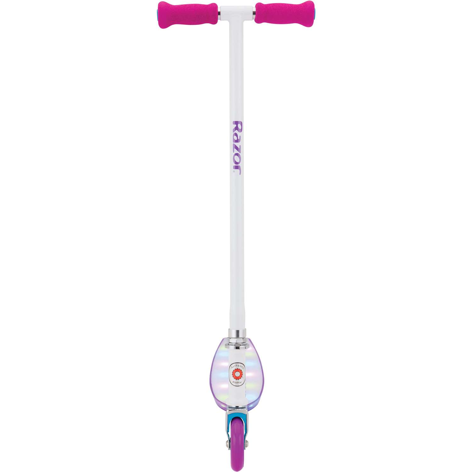 Самокат двухколёсный детский RAZOR Party Pop фиолетовый для девочек - светящаяся платформа и фиксированный руль - фото 5