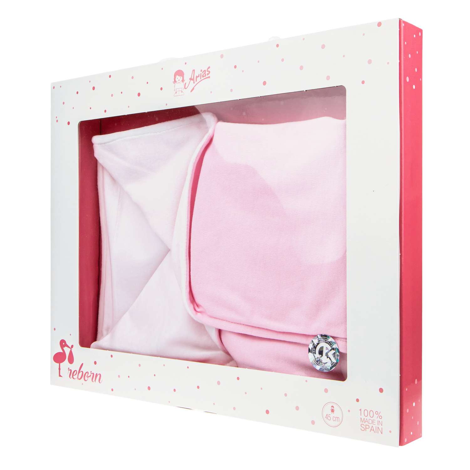 Одеяло-конверт Arias для куклы розовый с белым 56х71 см Т19752 - фото 4