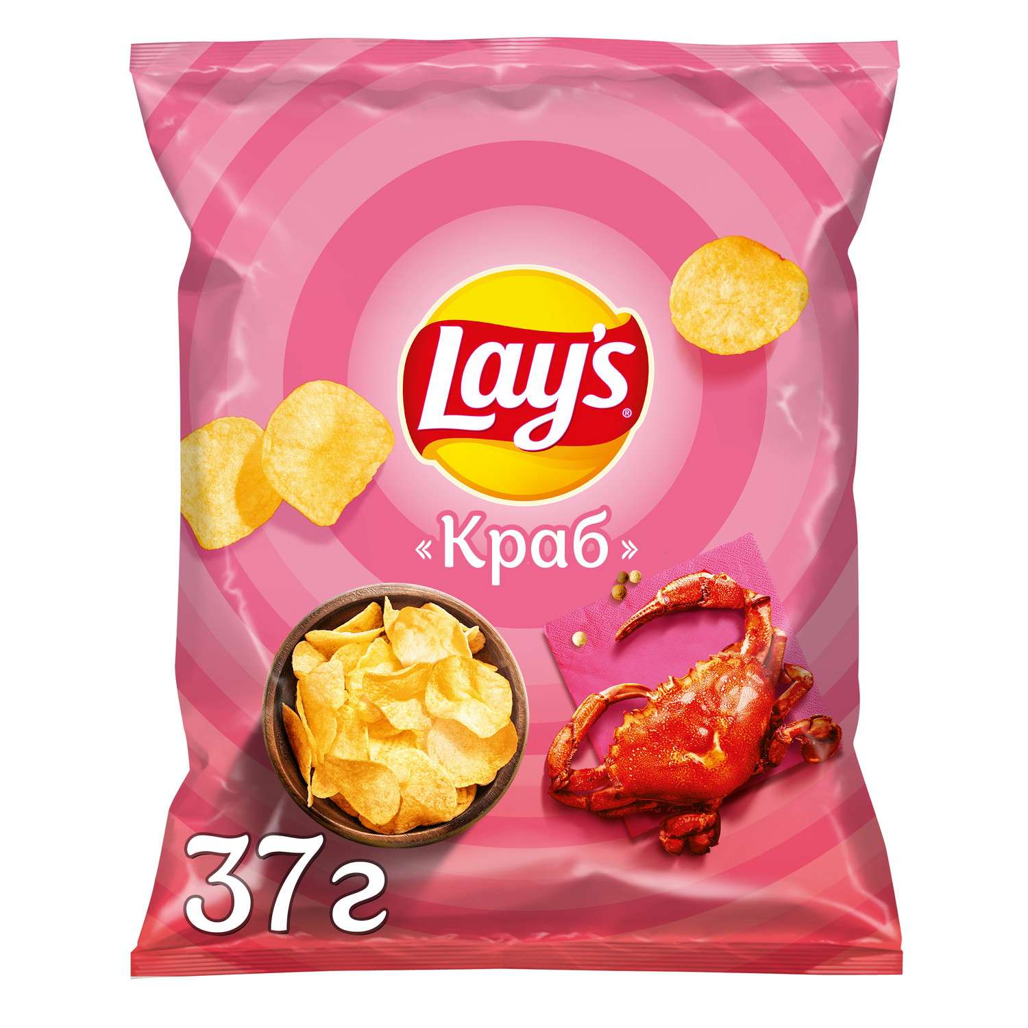 Чипсы из натурального картофеля Lays со вкусом краба 37г - фото 1