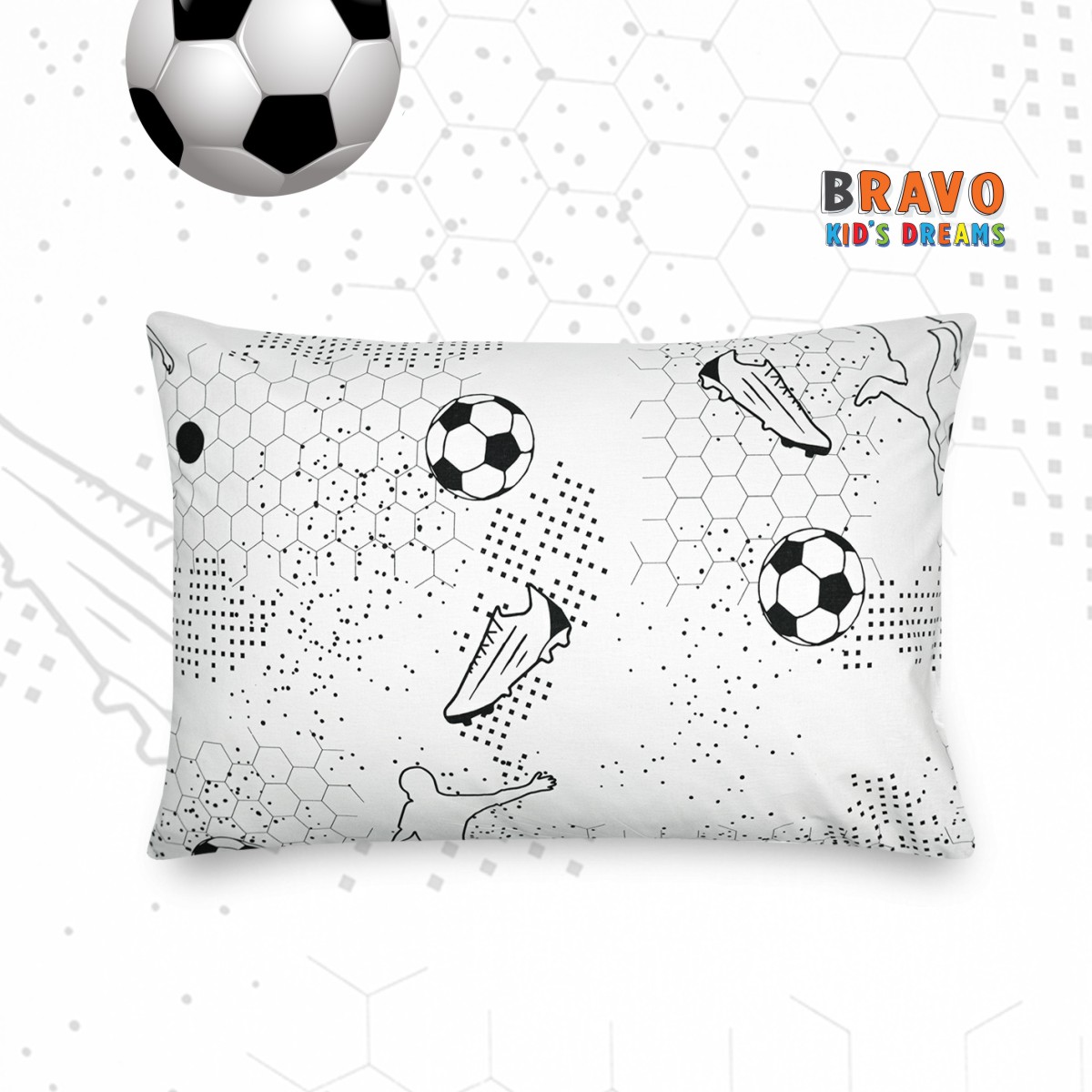 Наволочка BRAVO kids dreams 50х70 рис.6096а-1 Football - фото 3