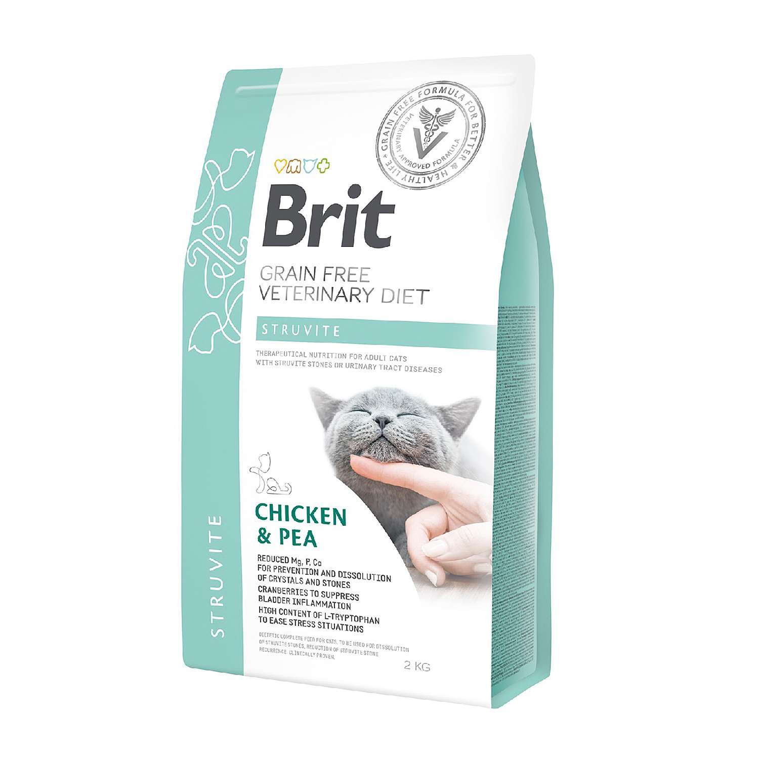 Корм для кошек Brit 2кг Veterinary Diet Struvite беззерновой курица - фото 1