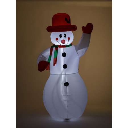 Фигура надувная BABY STYLE Украшение для улицы Снеговик подсветка холодный белый свет 180 см