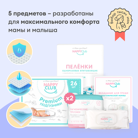 Сумка в роддом готовая NappyClub С послеродовыми трусами размера М