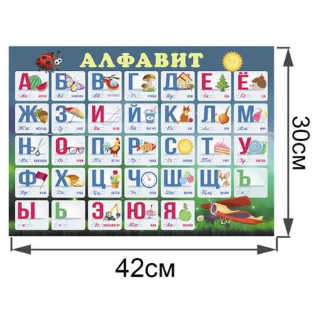 Обучающий плакат Woozzee Алфавит горизонтальный