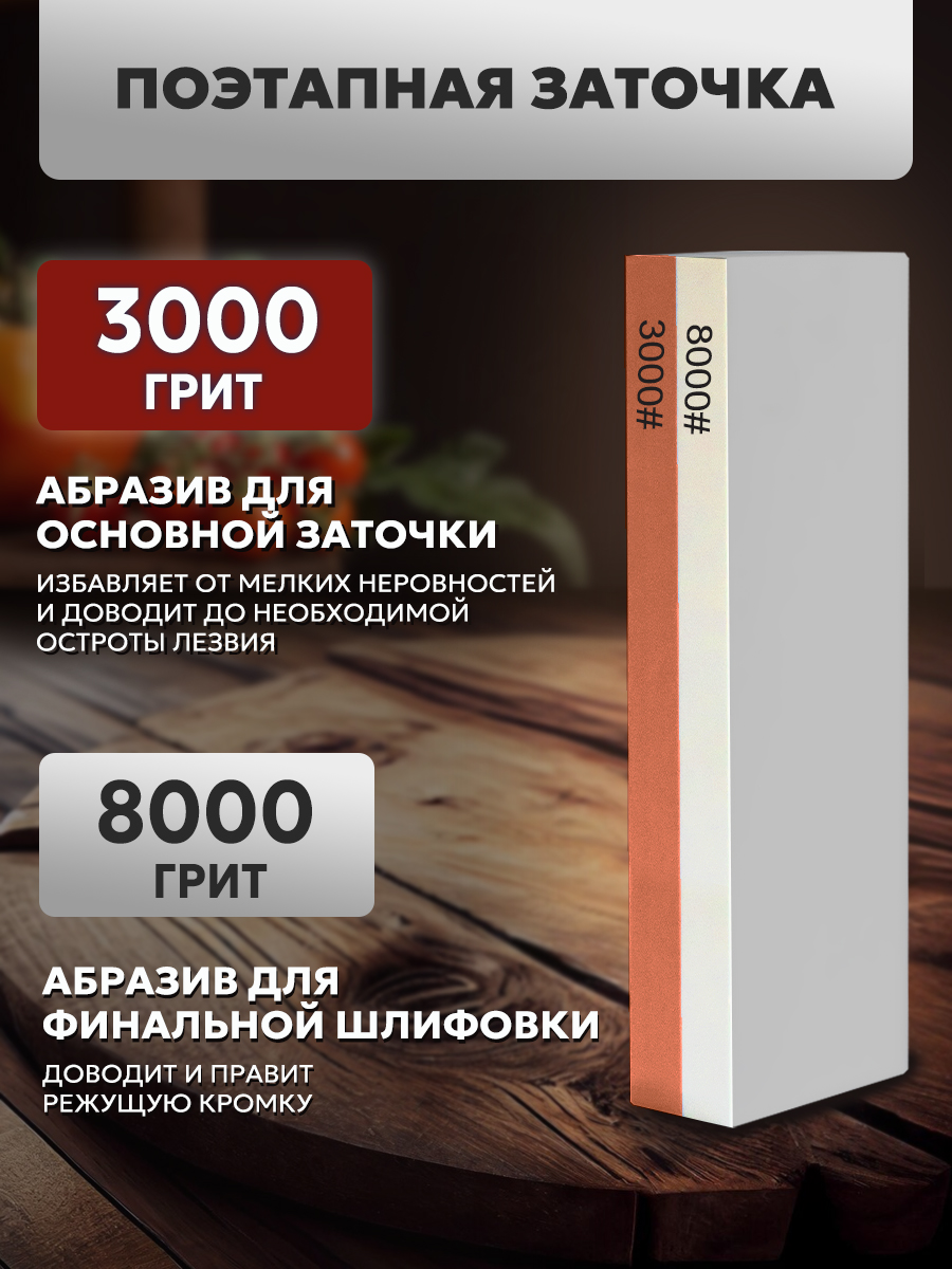 Точильный камень Conflate зернистость 8000 на 3000 грит - фото 5