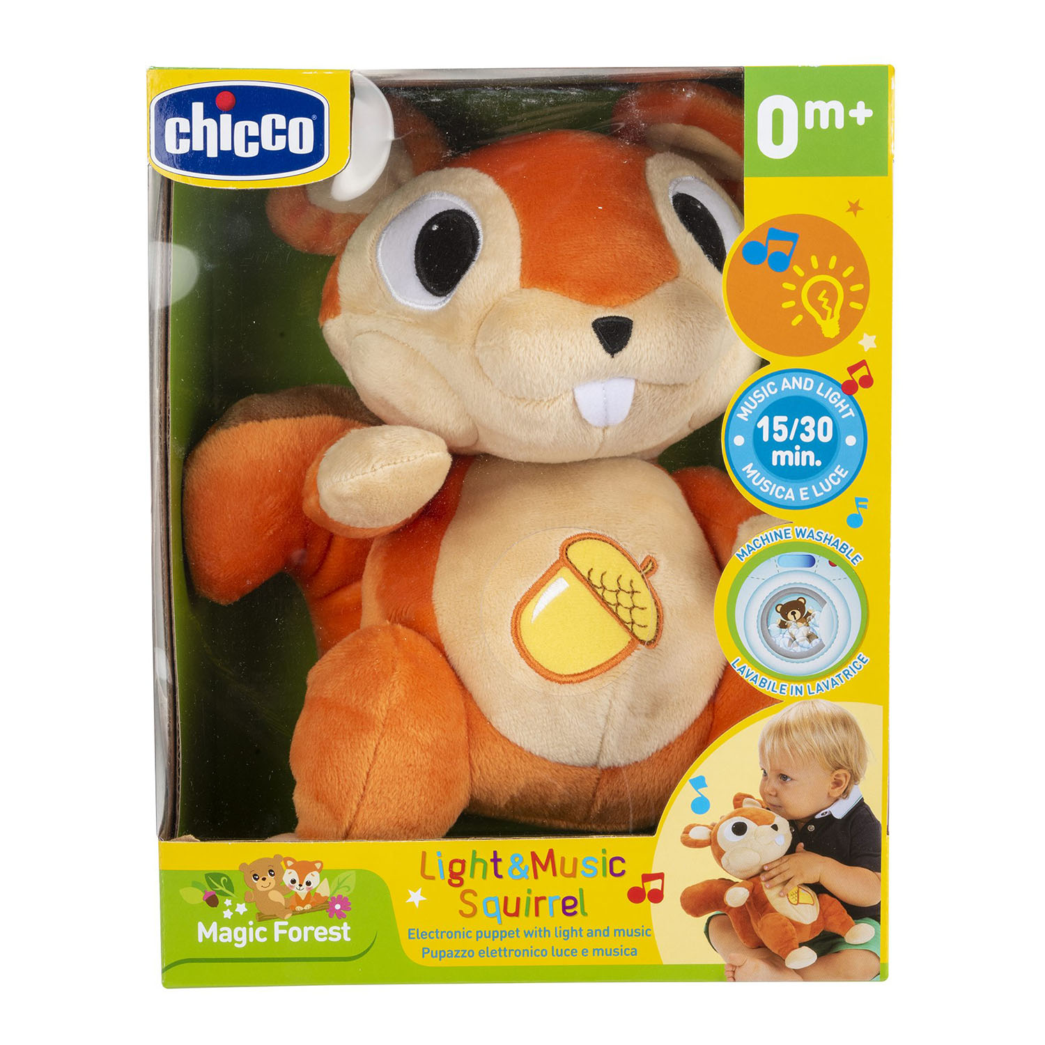 Chicco игрушка мягкая музыкальная Белка