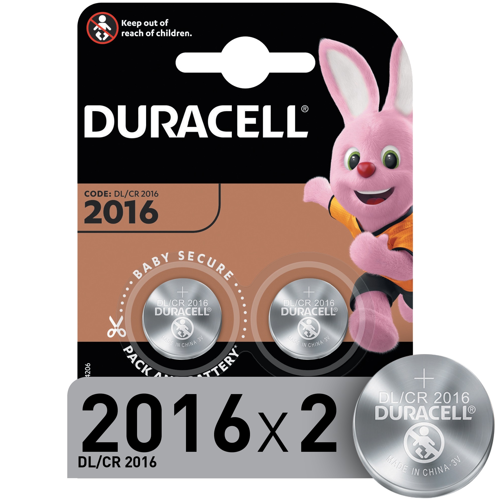 Батарейки Duracell 2016 3V 2шт - фото 1