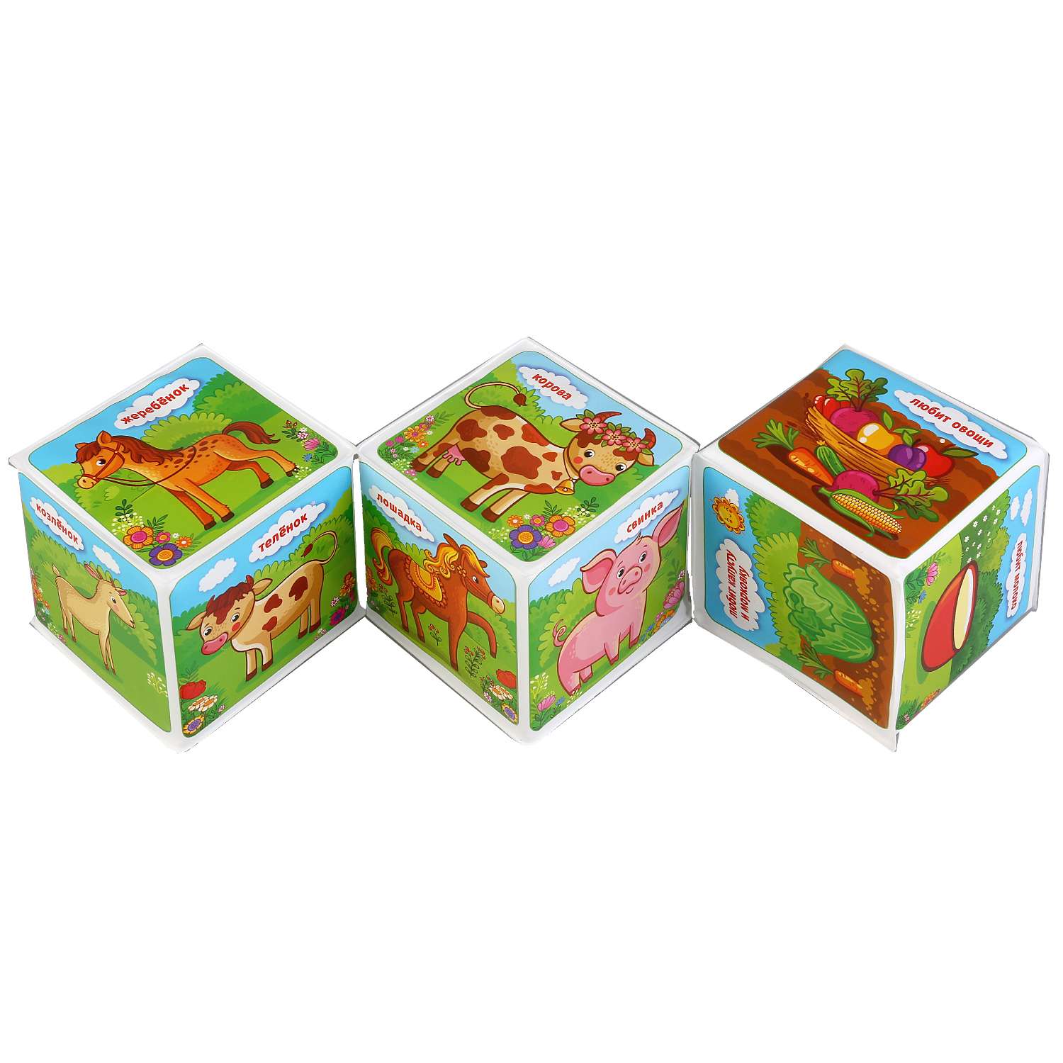 Игрушка для ванны УМка Кубики Домашние животные 259687 - фото 1