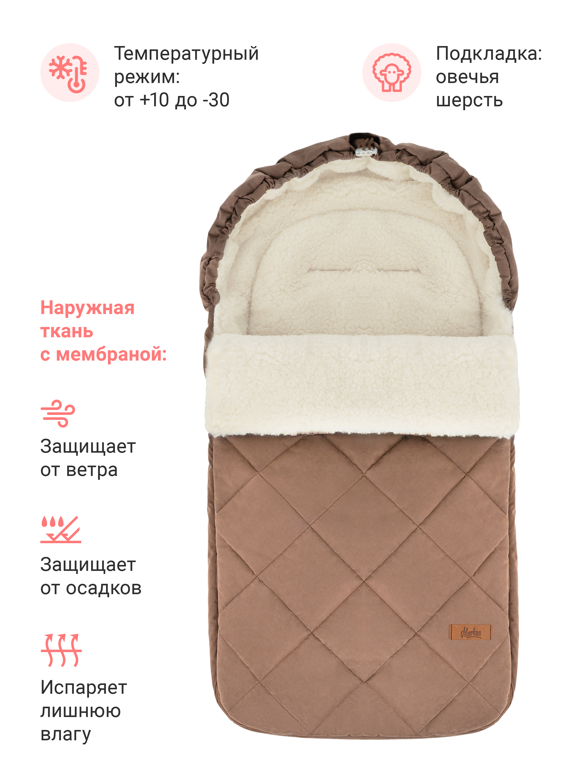 Зимний конверт в коляску Markus Quilt KQUHB22 - фото 2