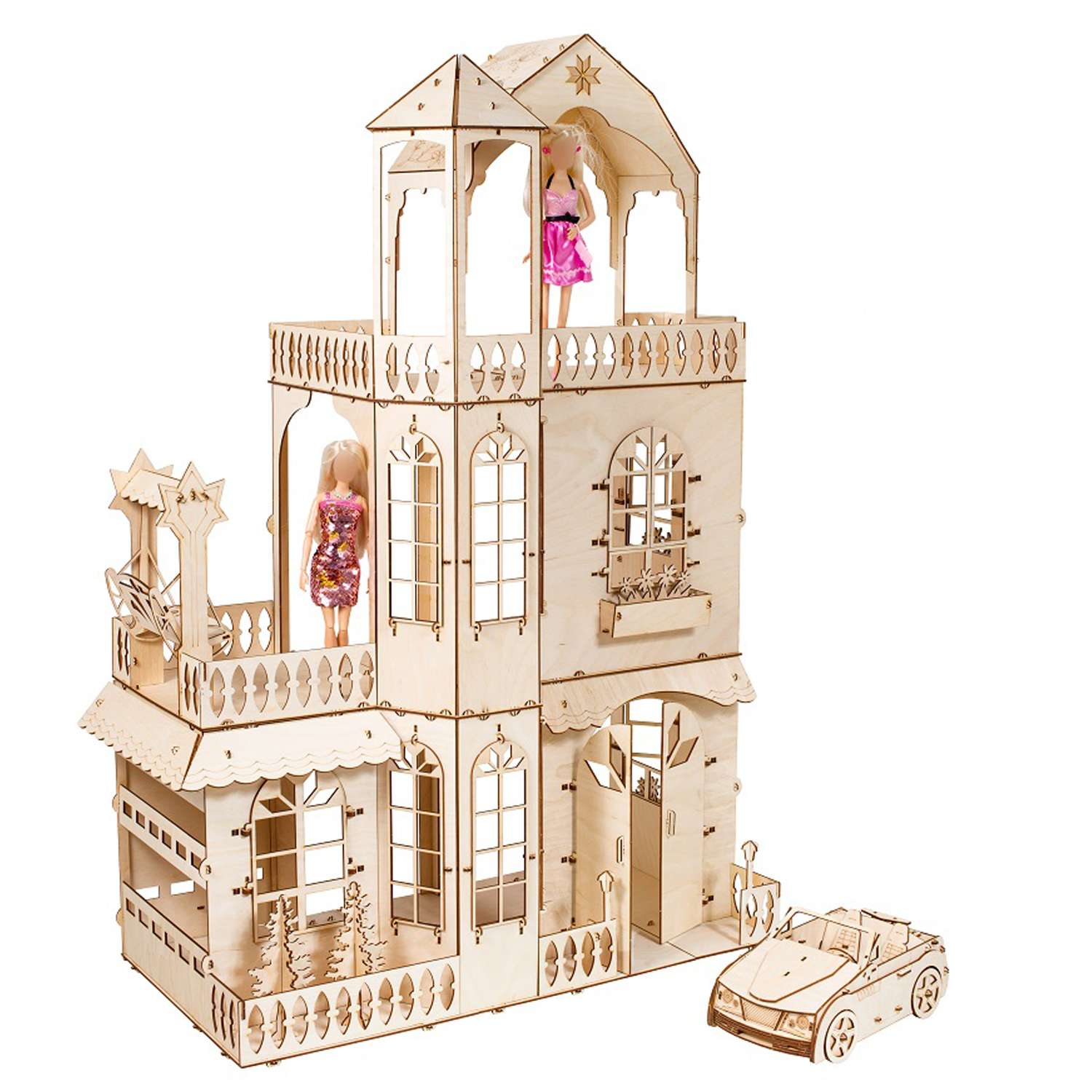 Сборная модель Чудо-Дерево Дом с машинкой для кукол до 30см - фото 4