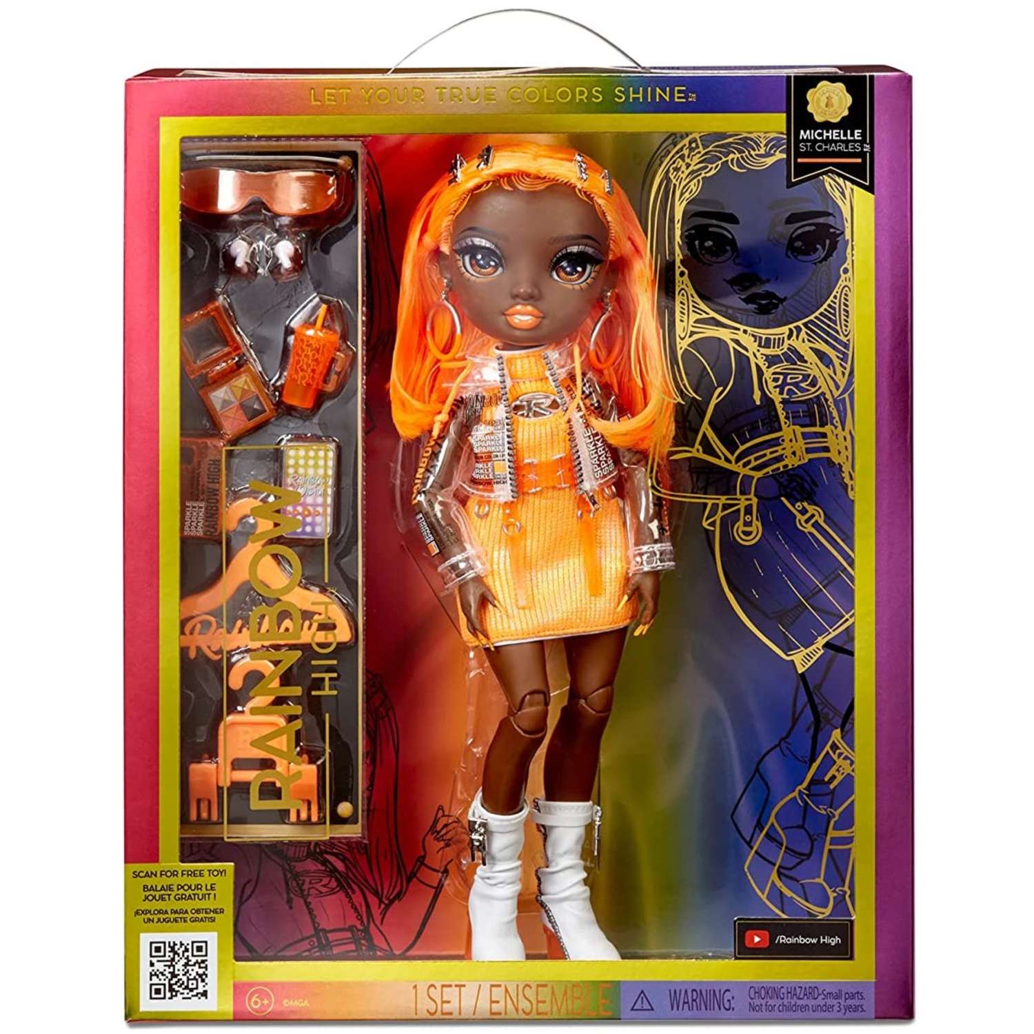 Кукла Rainbow High Michelle Orange Fashion Doll -Рейнбоу Хай Мишель Сен Шарль 583127 Rainbow High Michelle - фото 1