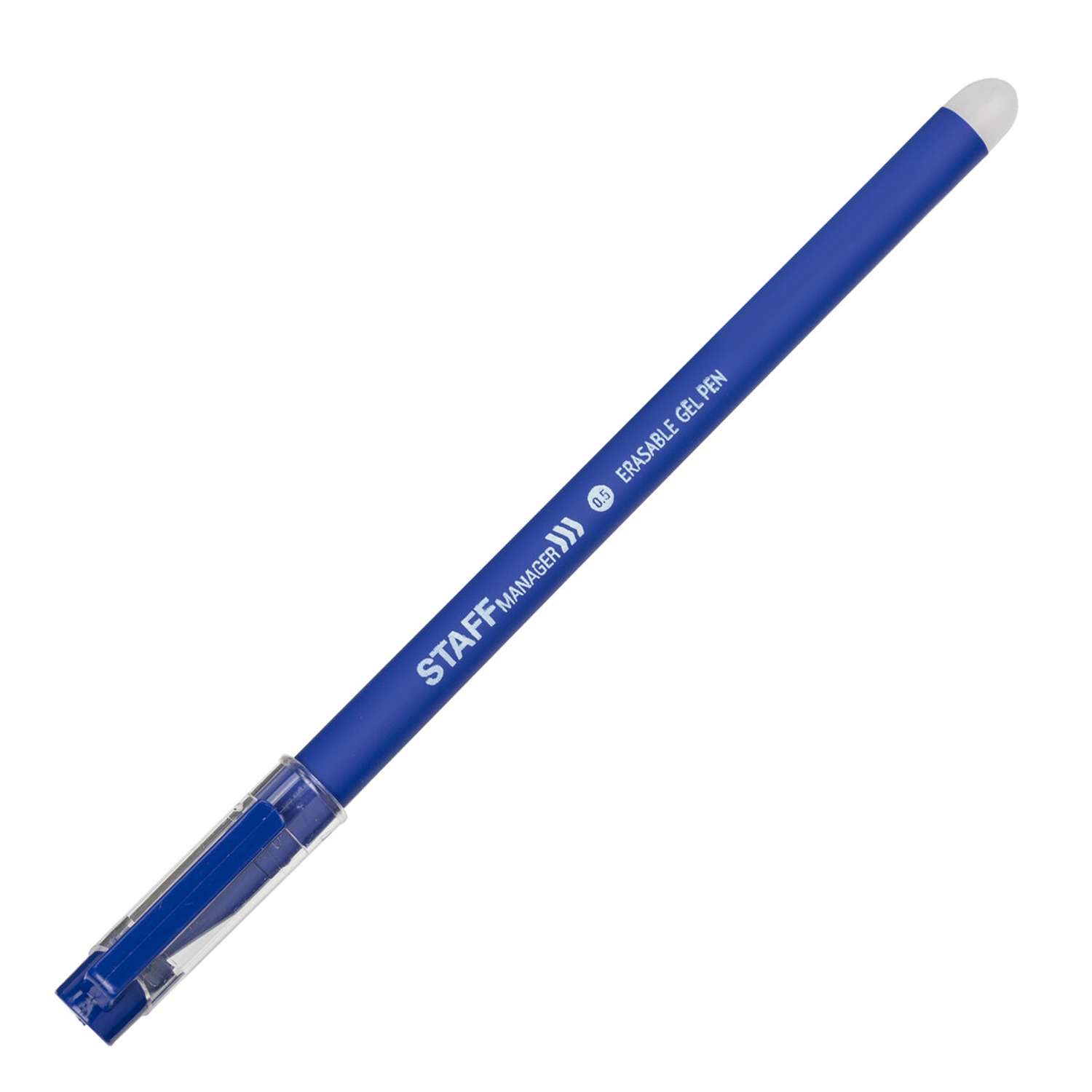 Ручка гелевая Staff стираемая Manager синяя + 5 сменных стержней - фото 7