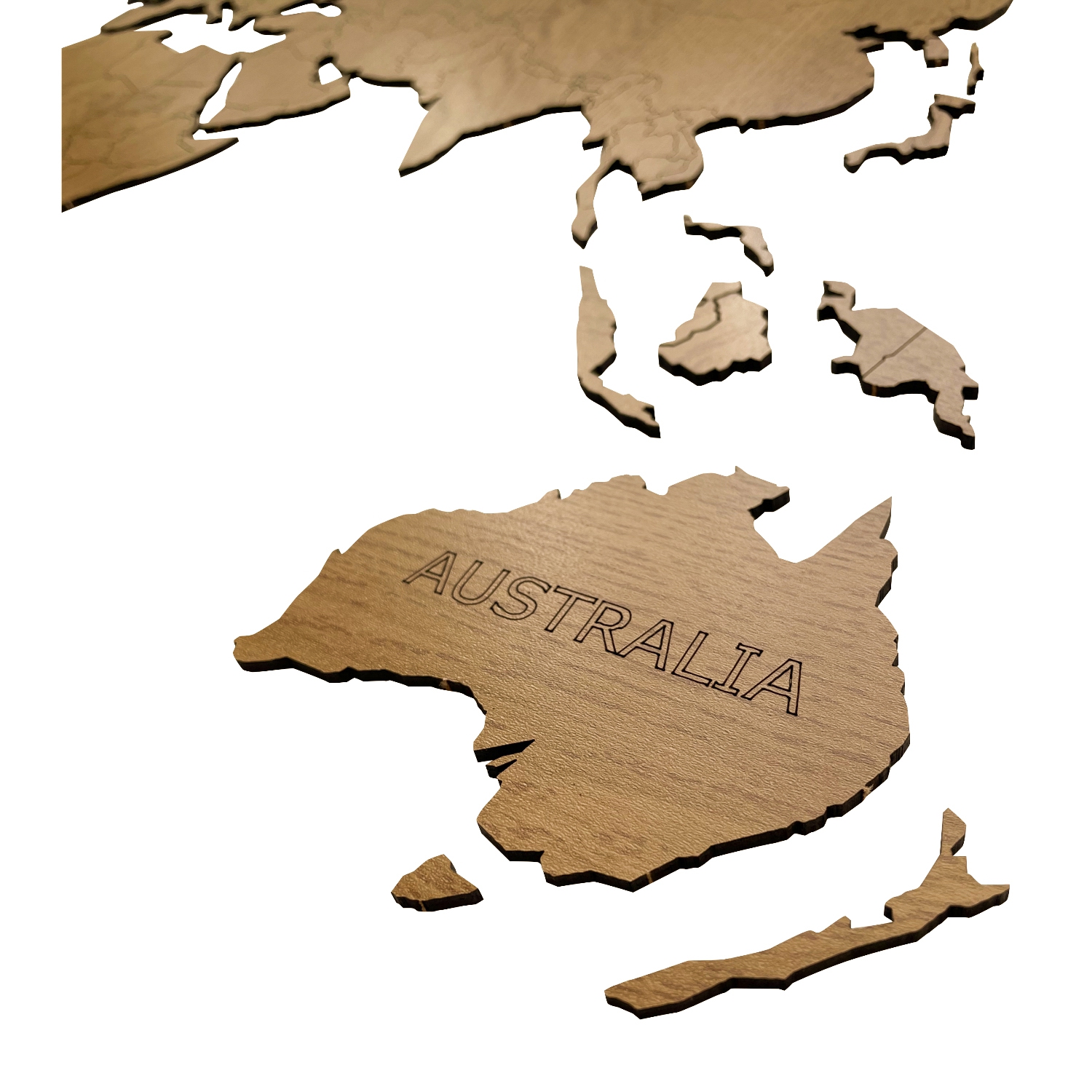 Карта мира настенная Afi Design деревянная с гравировкой континентов и Антарктидой 80х40 см дуб - фото 6