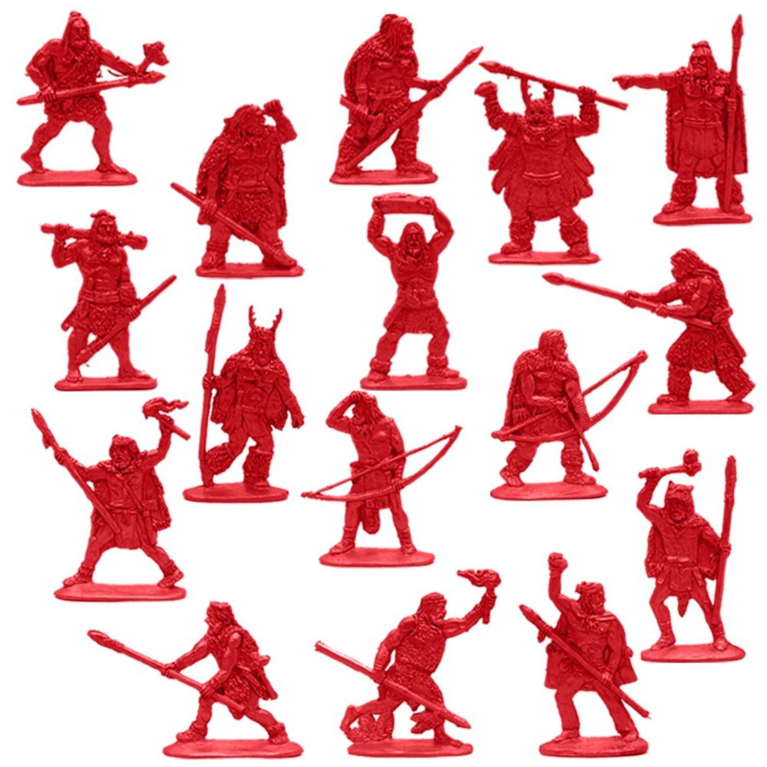 Набор солдатиков Воины и Битвы Первые люди. Кроманьонцы и Неандертальцы цвет красный - фото 1