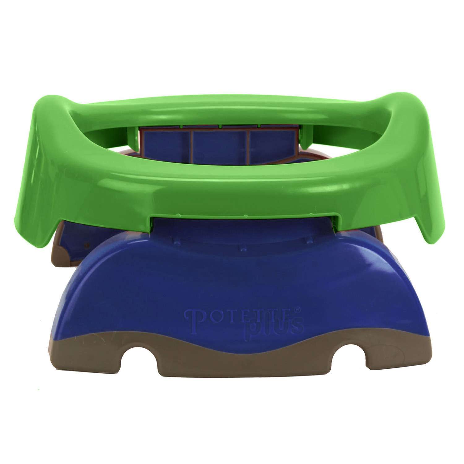 Дорожный горшок Potette Plus складной + одноразовый пакет Зелёный-голубой - фото 3