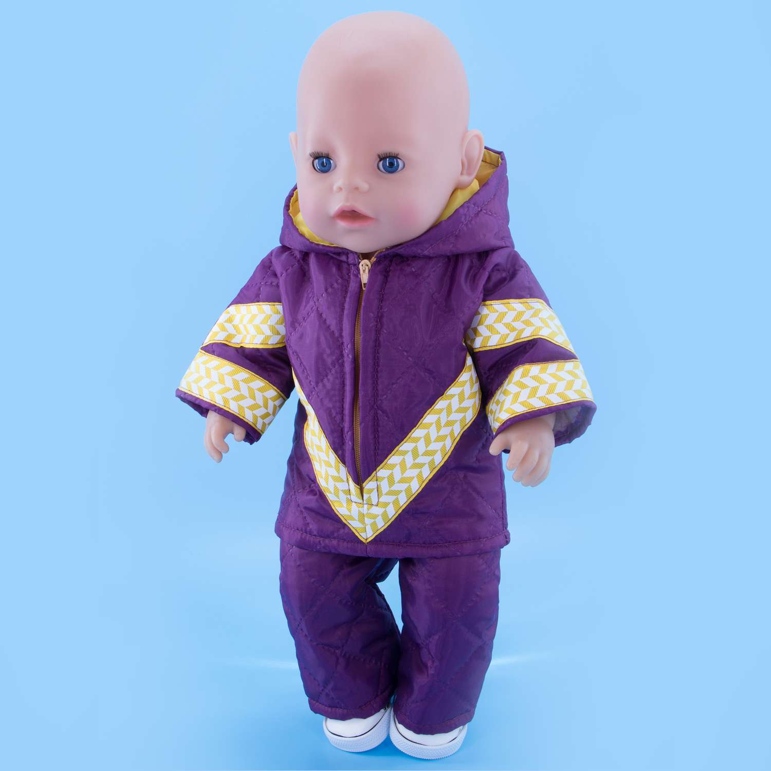 Комплект для пупса Модница 43-48 см куртка и брюки из синтепона 6112 фиолетовый 6112фиолетовый - фото 12