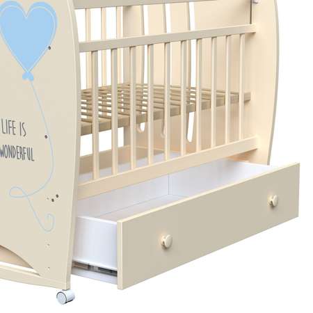 Детская кроватка ВДК Wonderful прямоугольная, продольный маятник (слоновая кость)