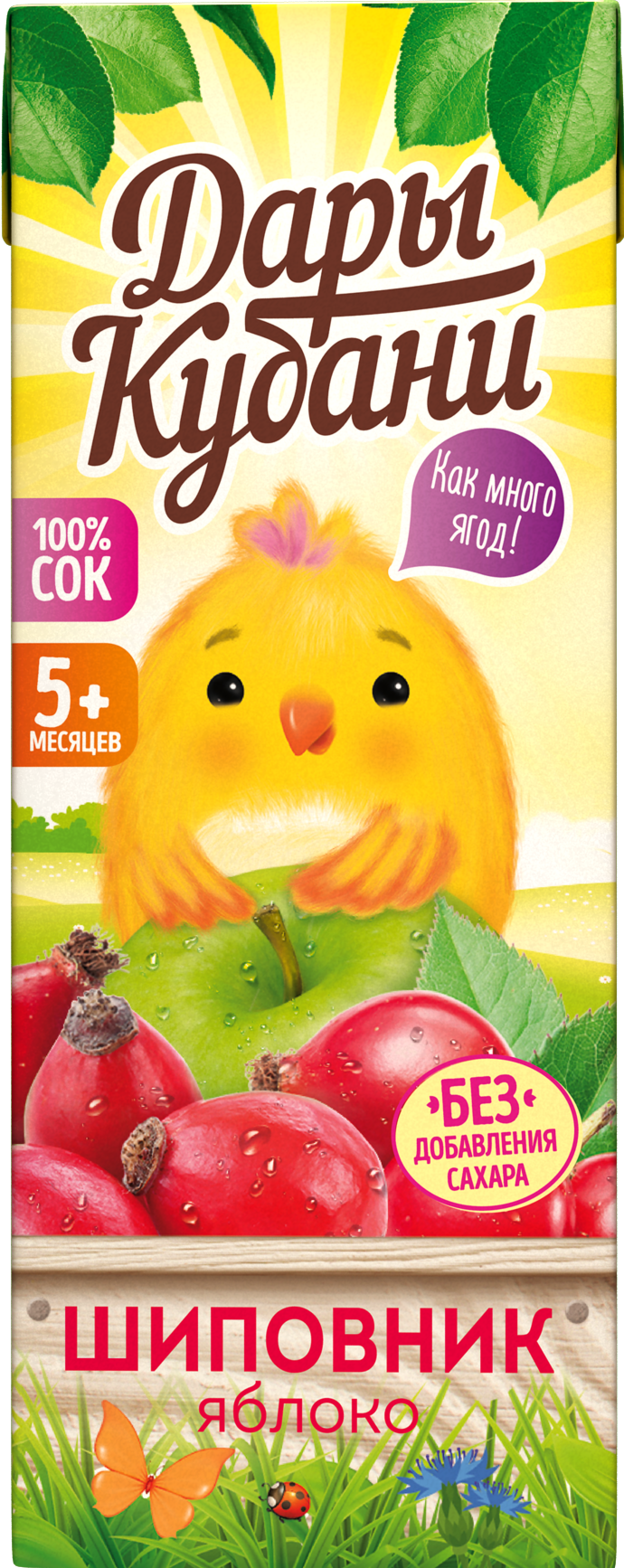 Сок детский Дары Кубани яблоко-шиповник без сахара осветленный 200 мл по 15 шт. - фото 6