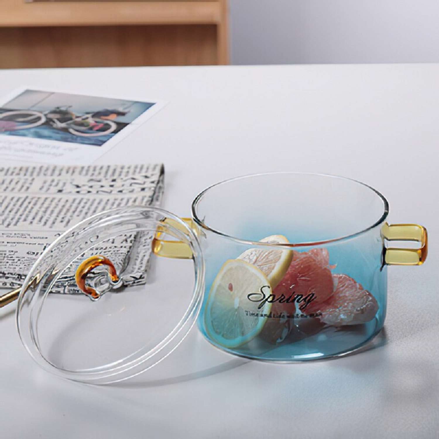Кастрюля с крышкой CASTLELADY стеклянная термостойкая градиент 1.5 литра  купить по цене 1398 ₽ в интернет-магазине Детский мир