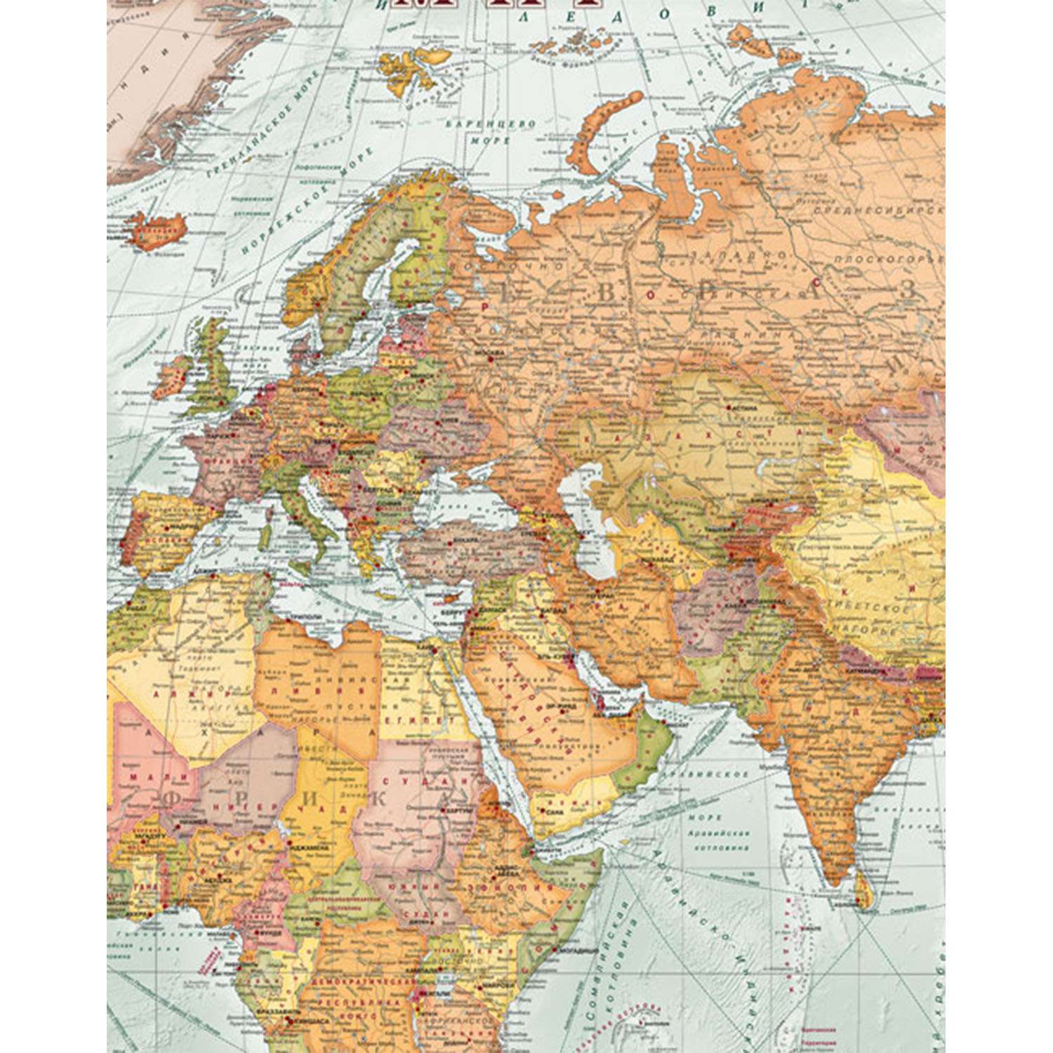 Карта настенная Атлас Принт Мир Экодизайн 2.02x1.43 м - фото 3