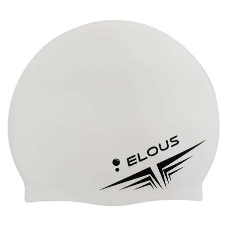 Шапочка для плавания Elous однотонная EL005 силиконовая белая