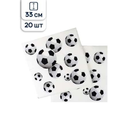 Салфетки бумажные Riota Футбол Футбольные мячи 33 см 20 шт
