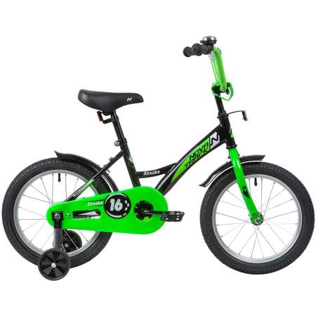Велосипед 16 черно-зеленый NOVATRACK STRIKE