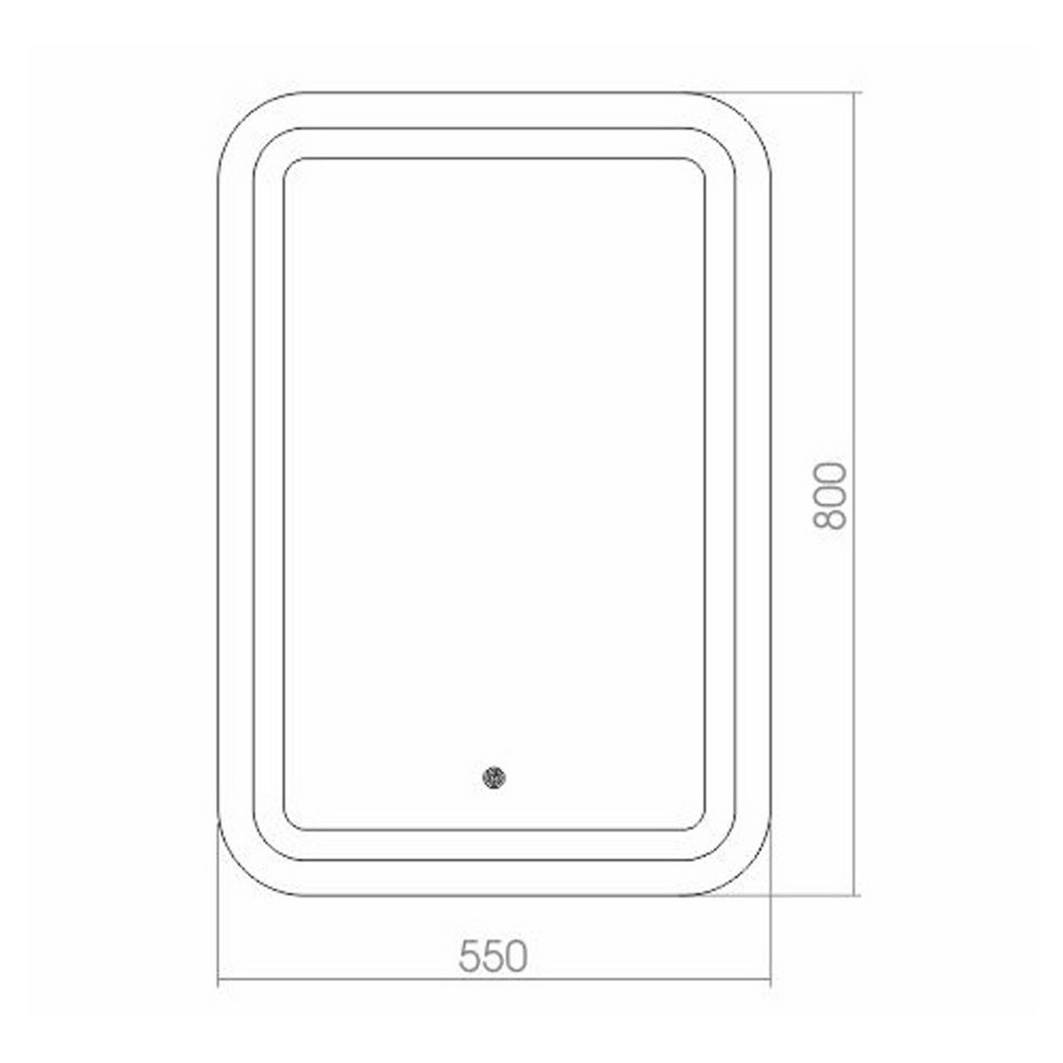 Зеркало с подсветкой Mixline сенсорный выключатель 550х800 мм светодиодная подсветка - фото 2