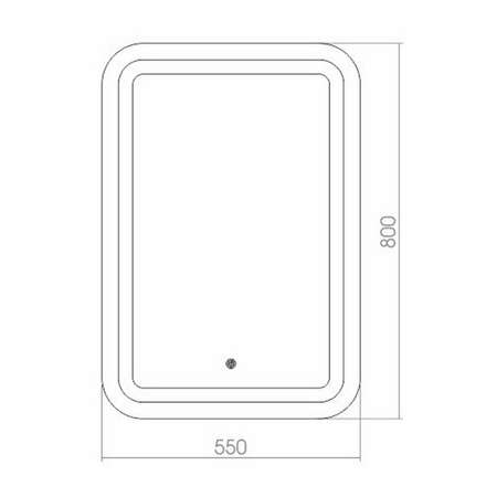 Зеркало с подсветкой Mixline сенсорный выключатель 550х800 мм светодиодная подсветка