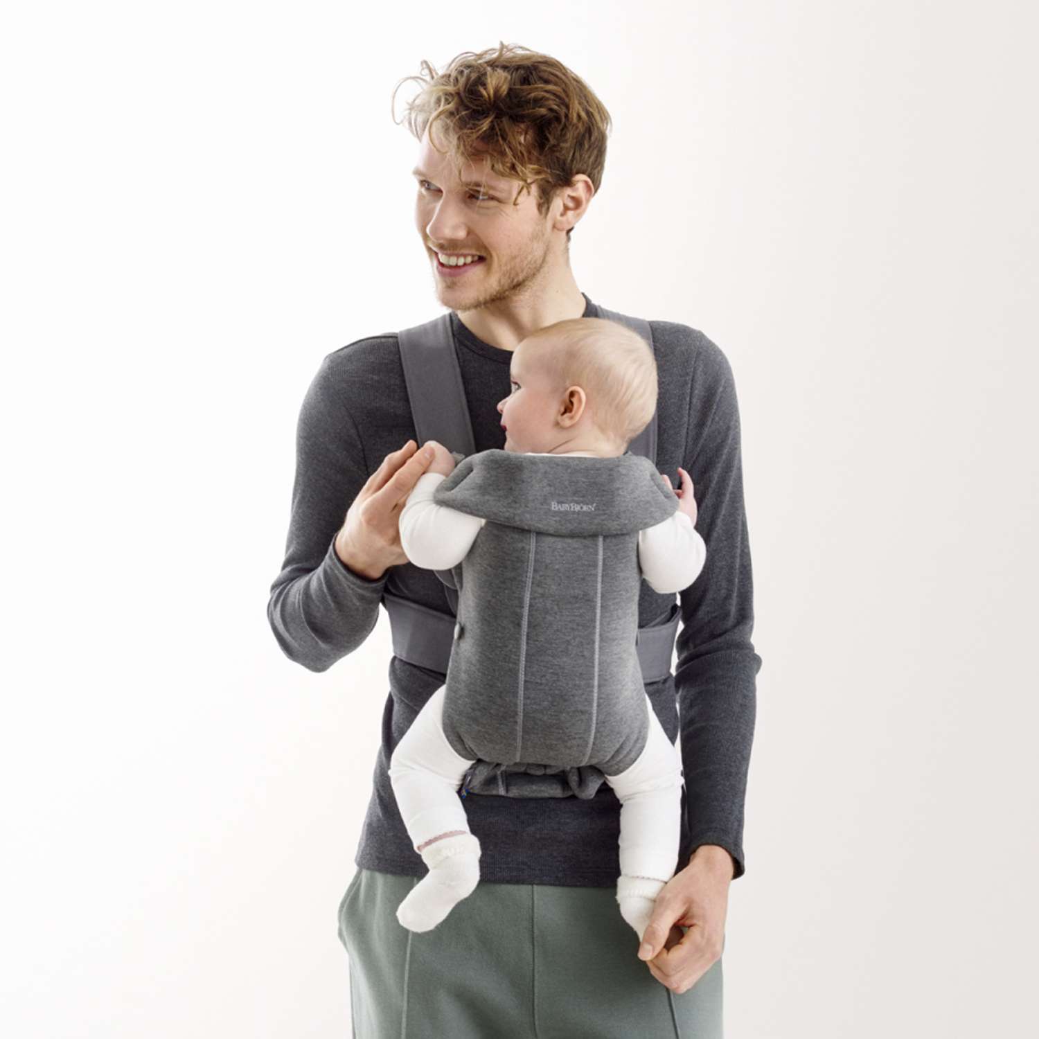 Рюкзак для переноски ребенка BabyBjorn Mini Cotton Jersey Темно-Серый - фото 5