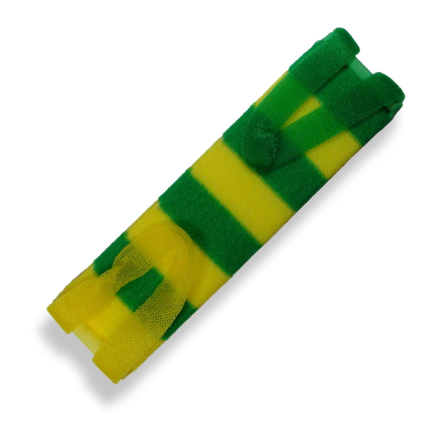 Мочалка удлиненная Мойдодыр массажая зелено-желтая - фото 1
