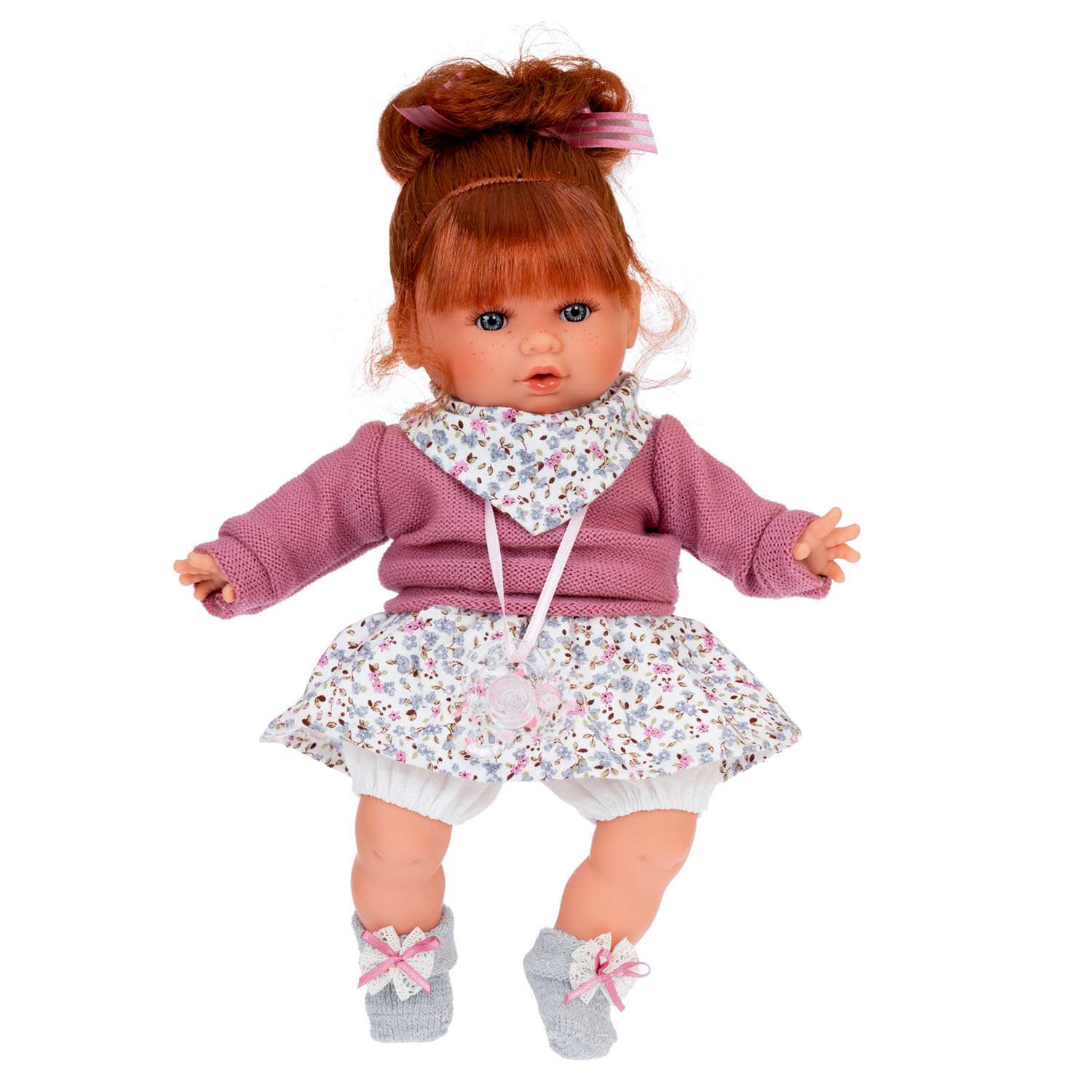Кукла озвученная Antonio Juan Реборн Клара в фиолетовом 30 см плачет мягконабивная 1343 - фото 1