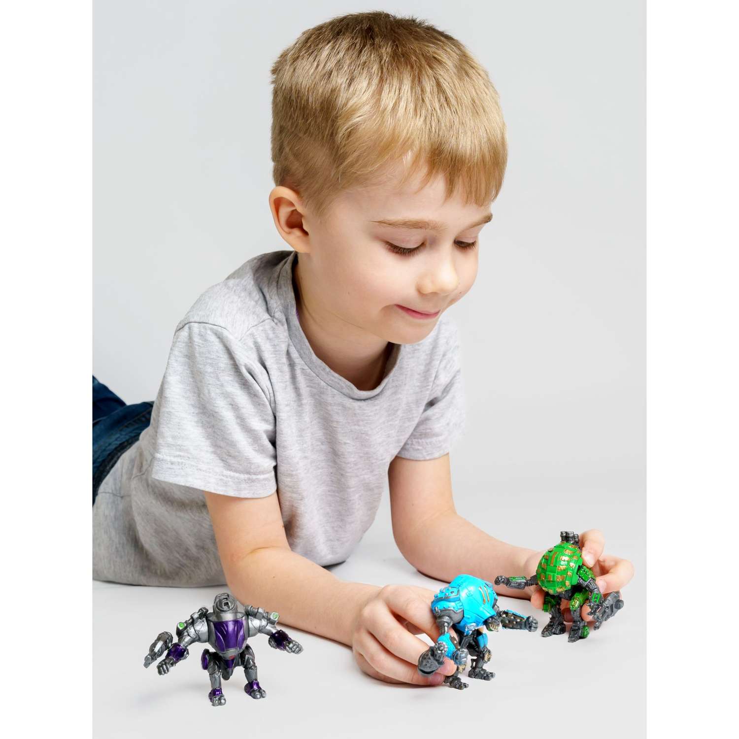 Роботы CyberCode 3 фигурки игрушки для детей развивающие пластиковые коллекционные интересные. 8см - фото 5