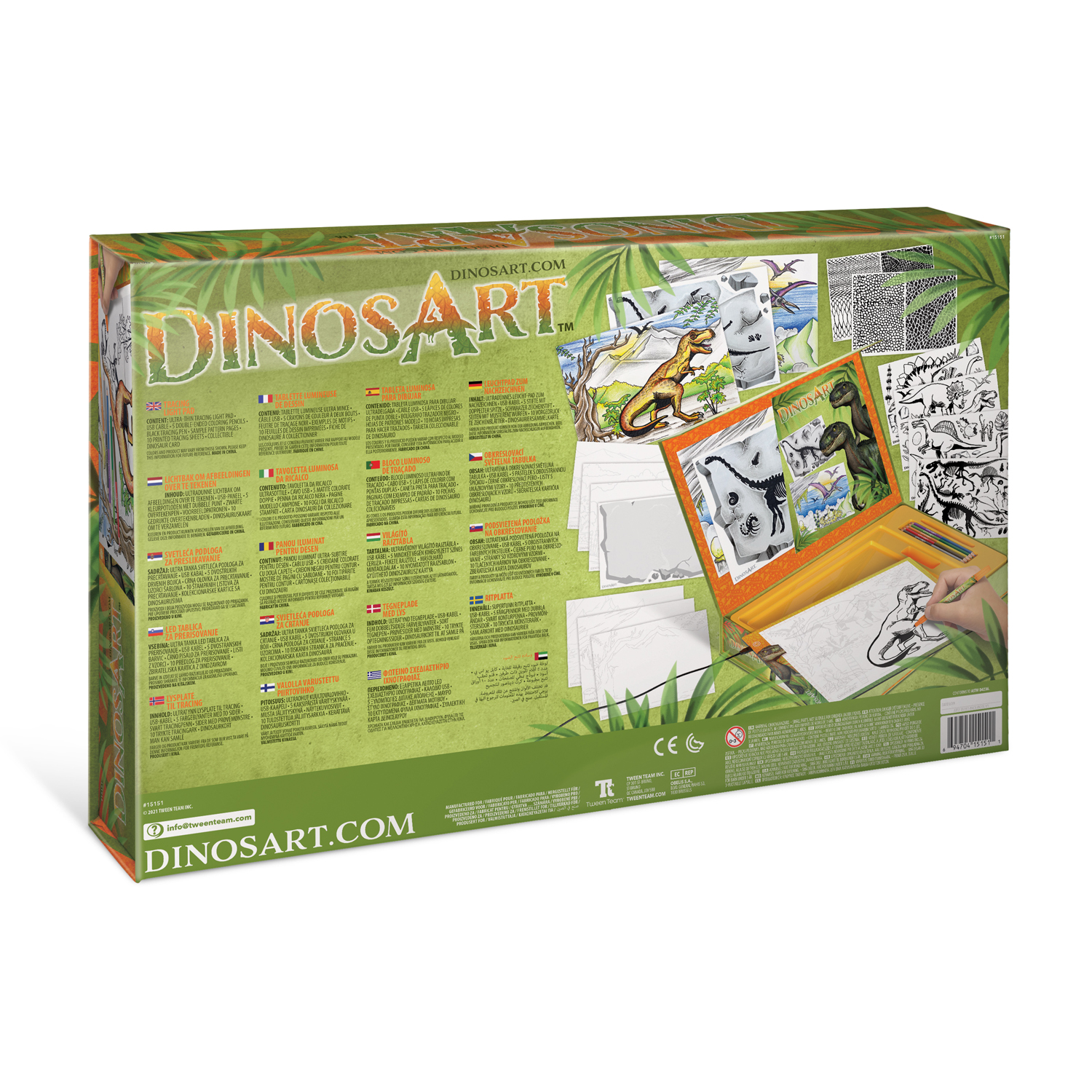 Детский световой планшет DinosArt для рисования с двухсторонними карандашами - фото 9