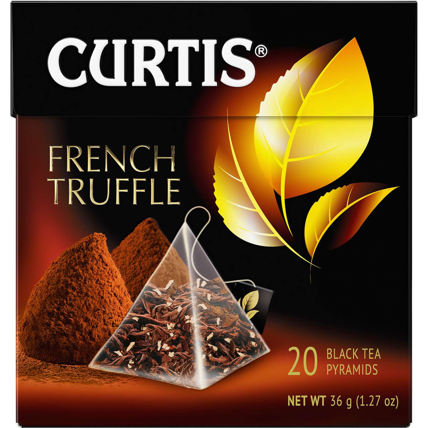 Чай черный Curtis French Truffle 20 пирамидок со вкусом нежного шоколадного трюфеля и кусочками кокоса - фото 1