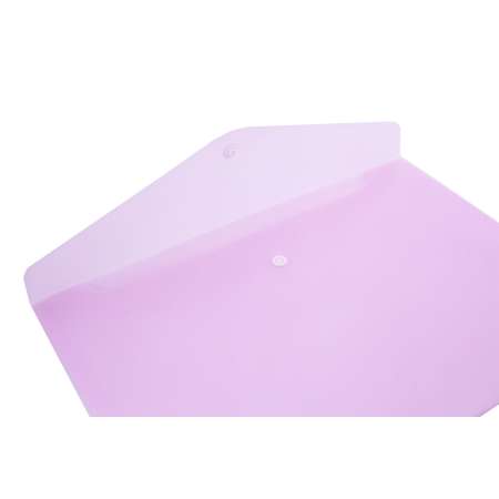 Папка-конверт с кнопкой Консул А4 до 100 листов прозрачная розовая 0.15 мм