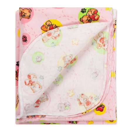 Пеленки фланелевые Чудо-чадо для новорожденных «Дочке/мишки кружочки» 85х120см 2 шт