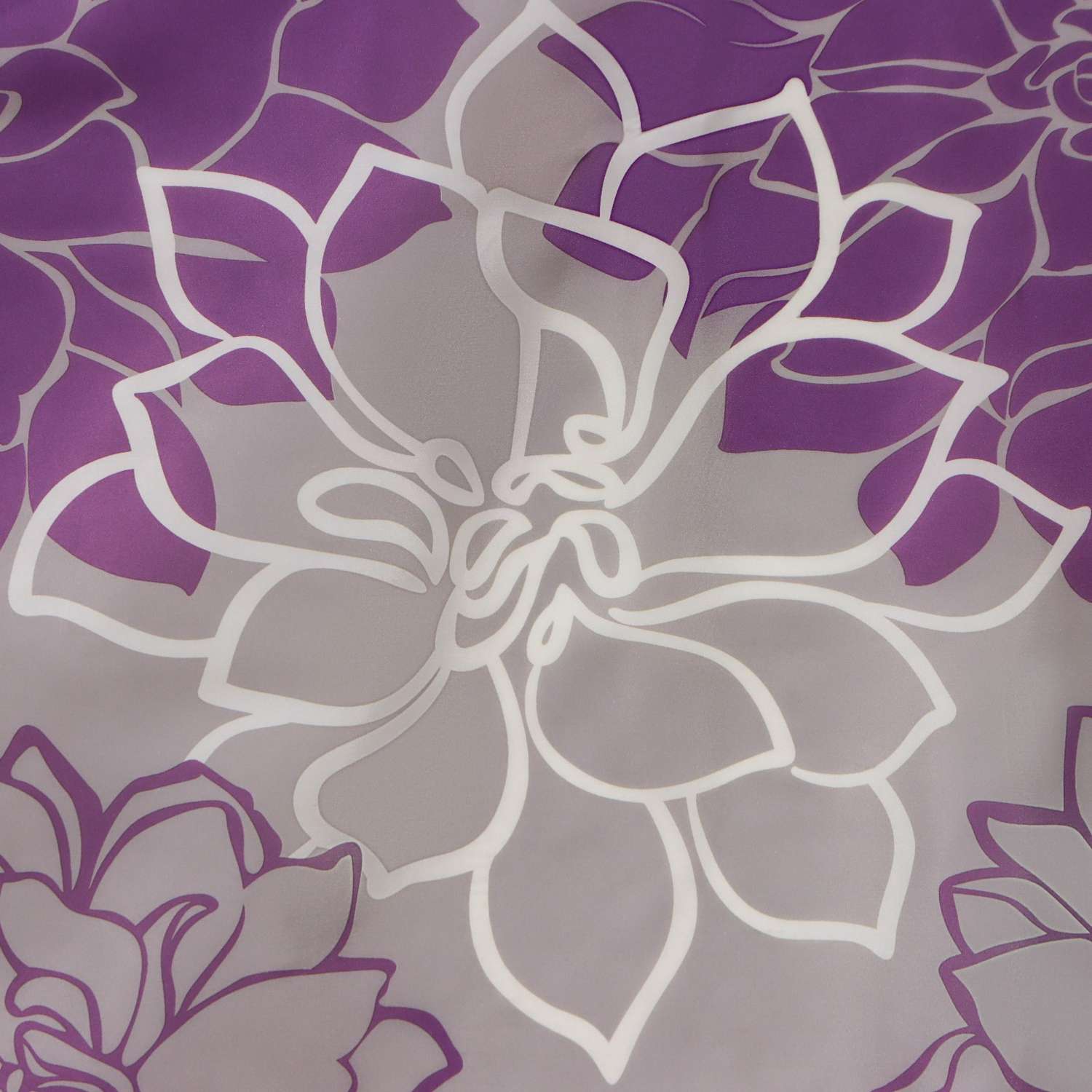 Штора для ванны Доляна «Большие цветы» 180×180 см полиэстер цвет сиреневый - фото 2