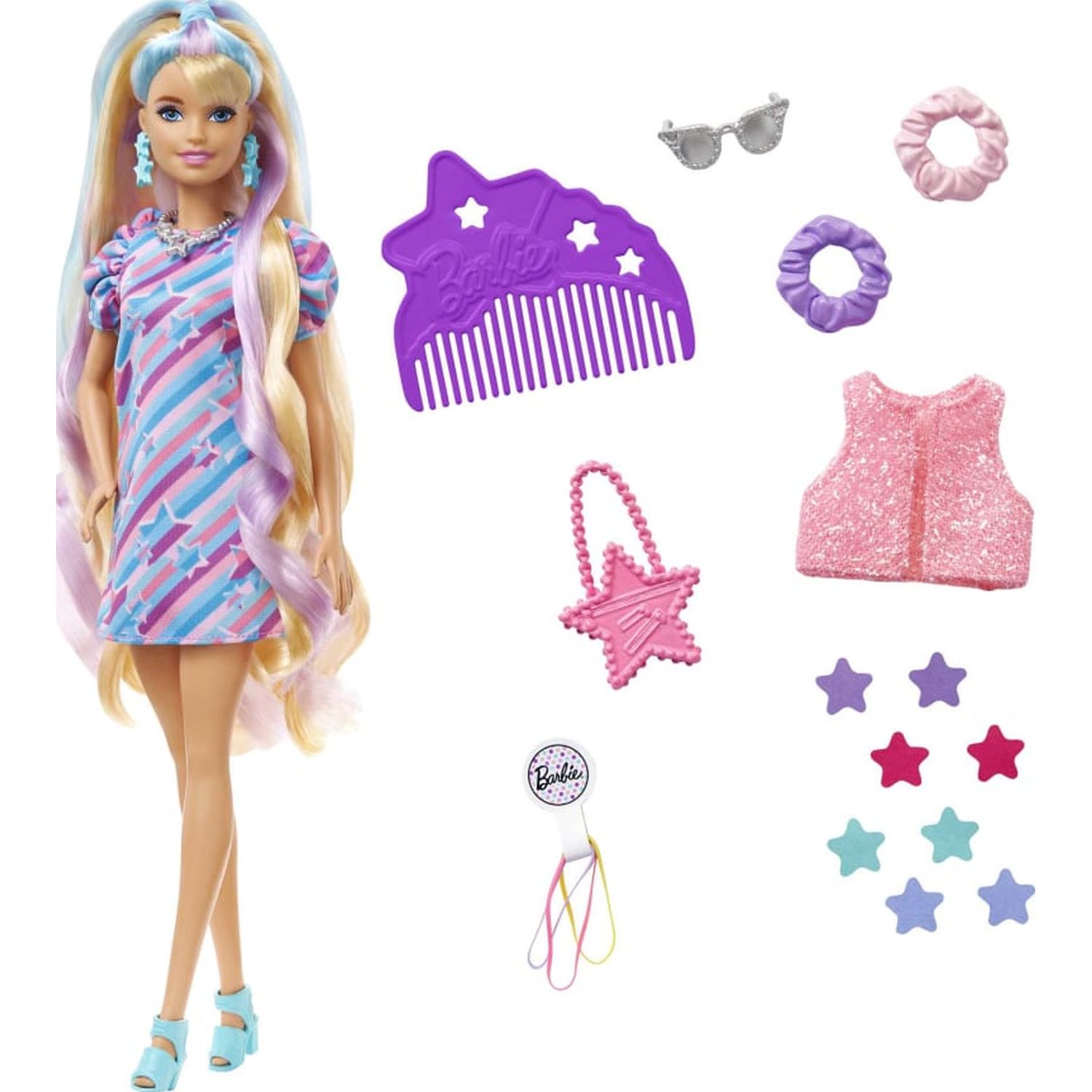 Кукла Barbie Totally Hair Звездная красотка HCM88 купить по цене 3399 ₽ в  интернет-магазине Детский мир